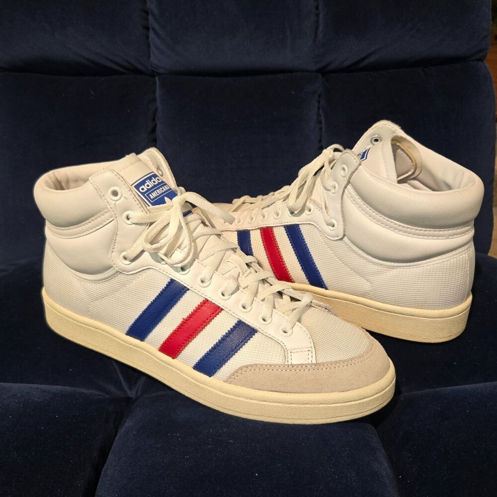 Adidas Americana Hi White Collegiate Royal Scarlet Men's Size 11 US